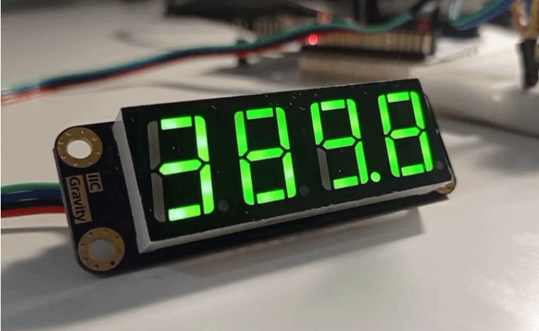 Motor speed displayed on LED display