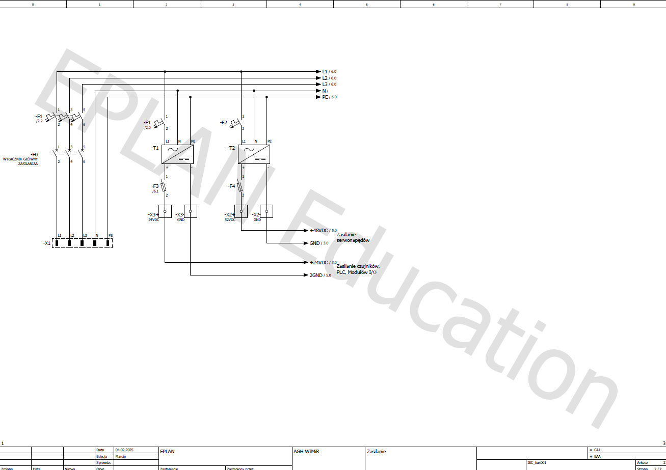 EPLAN power supply schematic page