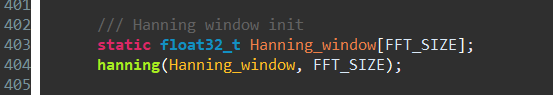 Hann window initialization